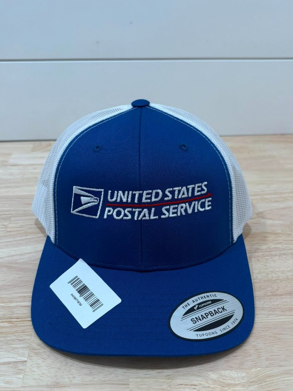 Post Office USPS baseball caps, Royal Blue mailman white Trucker Hats
